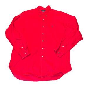 Polo Ralph Lauren Blaire Chino Shirt Button Up 100% Cotton Red Sz XL